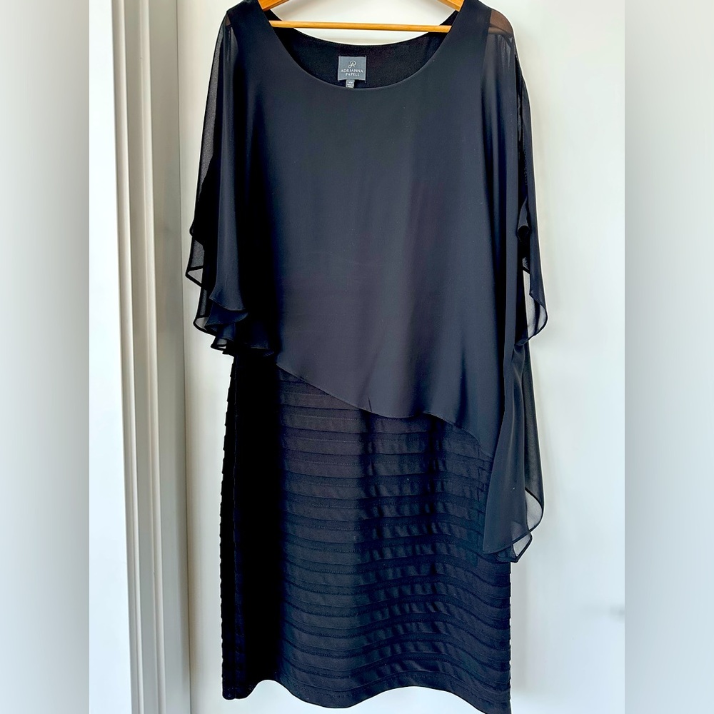 Elegant Black Chiffon Overlay Dress